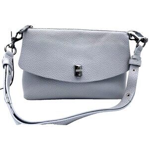 Rebecca Minkoff Shoulder Bag Purse Darren Blue-Gray Pebbled Leather Studs Women